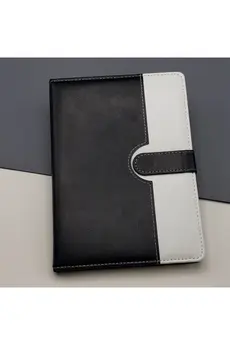 Evimdeyokyok Çizgili Termo Deri Defter Siyah