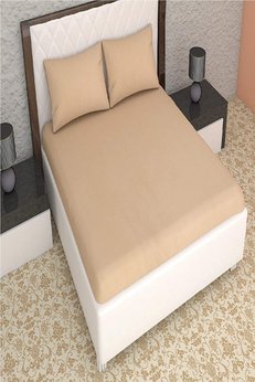 Altın Karma Çift Kişilik İnce Penye Lastikli Çarşaf 150X200 Cm 2 Adet Yastık Kılıflı