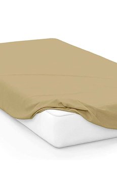 Altın Karma Jersey Penye Pamuklu 100X200 Cm Tek Kişilik Lastikli Çarşaf Açık Kahve