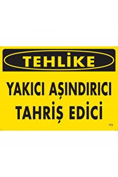 Ethab Ti̇caret Tehli̇ke Yakıcı Aşındırıcı Tahri̇ş Edi̇ci̇ Uyarı Levhası 25X35 Kod773
