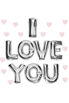 Evimdeyokyok I Love You Folyo Balon Gümüş Renk 35 Cm