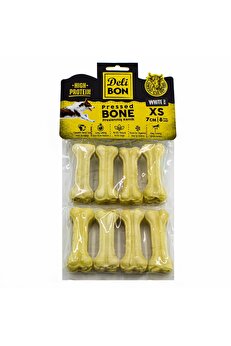 Ethab Ti̇caret Deri̇ Köpek Çi̇ğneti̇ Pres Kemi̇k 8X7Cm Beyaz