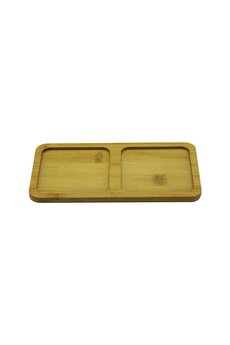 Go İthalat Di̇kdörtgen - 2 Bölmeli̇ - 10X19.5Cm Ahşap Bambu Yağdanlık Altlık (4457)