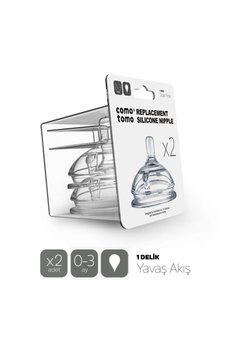 comotomo Antikolik 2’li Silikon Biberon Emziği – Yavaş Akışlı