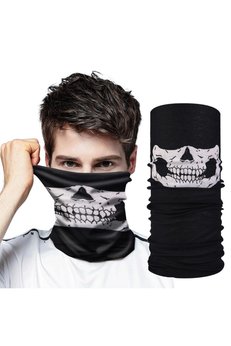 Evimdeyokyok Siyah Renk Dikişsiz Çok Fonksiyonlu Çene Kafatası Yüz Maskesi Baf Buff Bandana Boyunluk Bileklik