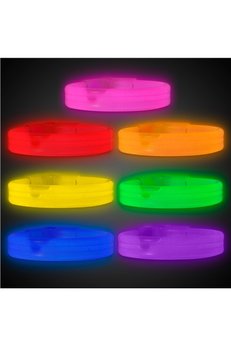 Evimdeyokyok Glow Partisi Ekstra Kalın Fosforlu Bileklik 6 Renk 6 Adet