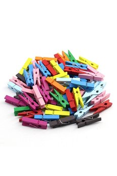 Evimdeyokyok 100 Lü Renkli Ahşap Mandal 2.5 Cm 12 Li Paket 1200 Adet