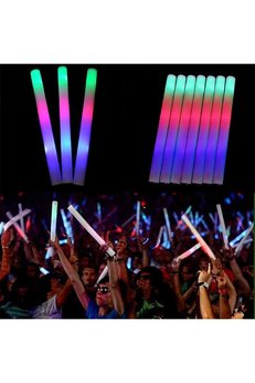 Evimdeyokyok Led Işıklı Rengarenk Sünger Parti Çubuk Işıklı Kauçuk Sopa 46 Cm