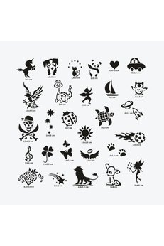 Airbrush Tattoo Wonderland City Pack Geçici Dövme Şablon Seti 28 Desen Spreysiz Sadece Şablon