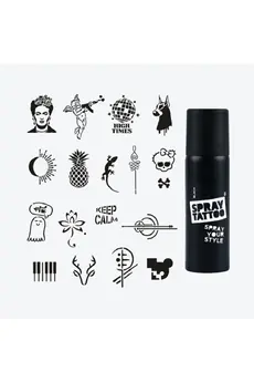 Airbrush Tattoo Stemix Tanışma Paketi Dövme Şablon Seti Ve Siyah Sprey Ve 18 Şablon