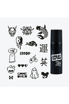 Ai̇rbrush Tattoo Tokyo Ci̇ty Pack Spray Tattoo Geçi̇ci̇ Dövme Seti̇ 16 Desen 1 Sprey