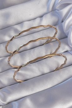 Tj 316L Çeli̇k Gold Renk Dalgalı Model Bi̇lezi̇k Seti̇ - Tj-Bb6177