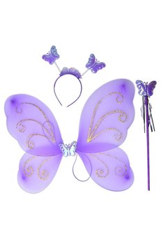 Evimdeyokyok Lila Renk Kanadı Tacı Ve Sopası 50X37 Cm