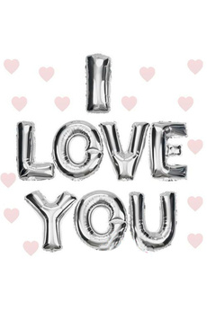 Go İthalat I Love You Folyo Balon Gümüş Renk 35 Cm (4457)