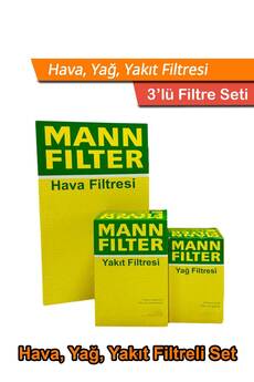 Mann-Filter Toyota Corolla 1.4 D4D Dizel Mann Filtre Bakım Seti 2010-2018 Hava+Yağ+Yakıt Filtresi
