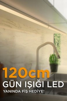 Grn Light 120cm Mutfak Tezgah Aydınlatması - Raf Aydınlatması Gün Işığı Led Anahtarlı Set
