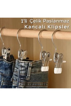 ARVALE 1 Adet Karışık Renk Çelik Askı Paslanmaz Maşalı Mandallı Kancalı Klipsleri Elbise Ve Pantolon Askısı