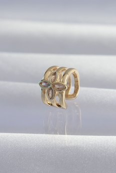 Evimdeyokyok Pirinç Gold Renk Yonca Earcuff Küpe Tj-Bkp9331