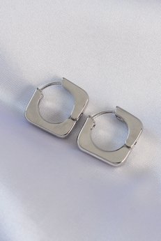 Evimdeyokyok Pirinç Gümüş Renk Kare Küpe Tj-Bkp8987