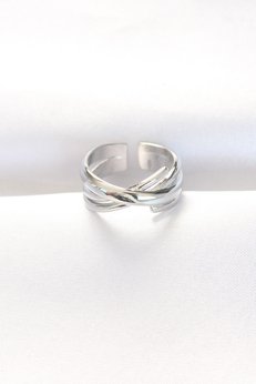 Evimdeyokyok Kalın Silver Renk Ayarlanabilir Yüzük Tj-Byk3102
