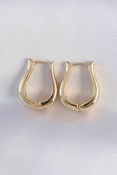 Evimdeyokyok Pirinç Gold Renk İçi Boş Gül Küpe Tj-Bkp8976