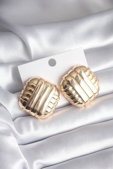 Evimdeyokyok Pirinç Gold Renk İşleme Detay Kadın Küpe Tj-Bkp8403