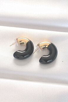 Evimdeyokyok Ccb Siyah Gold Çift Renk Küpe Tj-Bkp8875