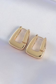 Evimdeyokyok Pirinç Gold Renk Kalın Küpe Tj-Bkp8978