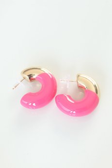 Evimdeyokyok Ccb Pembe Gold Çift Renk Küpe Tj-Bkp8877