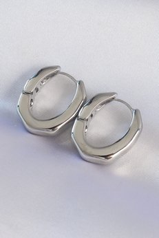 Evimdeyokyok Pirinç Gümüş Renk Kalın Kemik Model Küpe Tj-Bkp8981