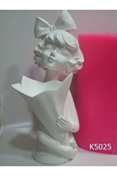Kalıpcınızburada Fi̇yonklu Kız  Vazo  Si̇li̇kon Kalıp - K5025