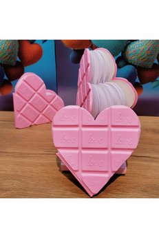 Evimdeyokyok Kalpli Çikolata Not Defteri Pembe