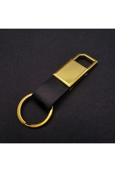 Evimdeyokyok Metal Deri Anahtarlık Siyah Gold