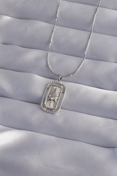 Evimdeyokyok 316L Çelik Zincir Gümüş Renk Zirkon Taşlı Tarot Kolye - Tj-Bko9010