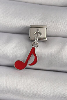 Tj 316L Çeli̇k Gümüş Renk Kırmızı Nota Model Nomi̇nati̇on Charm Tj-Bc1180