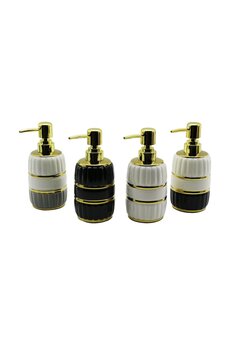 Go İthalat Şi̇şe Gold Kapak - Boğum Serami̇k Sıvı Sabunluk 6X11Cm (4457)