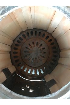 Güvenal Paslanmaz Termosifon basınçlı Katı Yakıt ALT Sobası çapı: 37 cm Banyo ALT Sobası