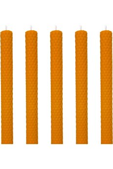 STOREMAX snShop (5 Adet) Şamdan Mumu (21x2Cm) Doğal Petek Balmumu Seti Beeswax Bal Mumu Mum Özel Dekoratif