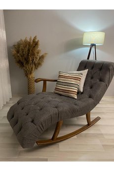 ZH HOME & OFFİCE Puffy Kapitone Sallanan Dinlenme Koltuğu Tv Koltuğu