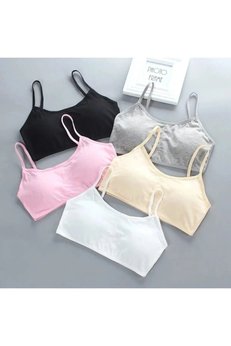 COMFORT SECRET Kadın Renkli 5 Li Ip Askılı Pedli Sporcu Sütyen Yarım Atlet