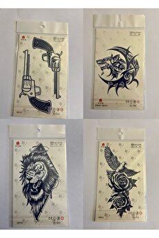 Ai̇rbrush Tattoo Gül Kurt 3 Hafta Kalıcı 4 Adet Bi̇rden Yapıştırma Geçi̇ci̇ Dövme Yarı Kalıcı Dövmeler