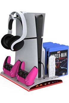 STOREMAX modazone TP5-3570 PS5 Soğutucu Organizatör 2 Fanlı Kol Şarj Edici 3 USB Hub Kulaklık platstation gol