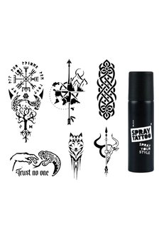 Airbrush Tattoo Tribal Ve Pusula Spray Tattoo İle Geçici Dövme Yapma Seti