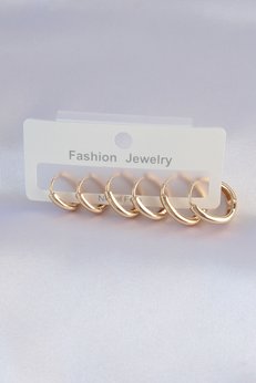 Evimdeyokyok Pirinç Gold Renk Oval Küpe Seti Tj-Bkp8998