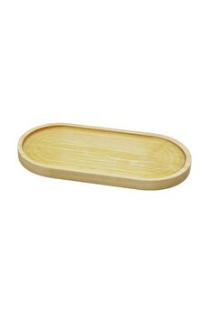 Go İthalat Oval Açık Renk=Sade Ahşap Yağdanlık Altlık 25X12.5Cm (4457)