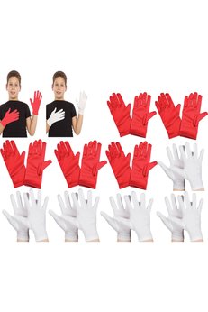 Evimdeyokyok Çocuk Gösteri Eldiven Seti – 5 Çift Beyaz &Amp 5 Çift Kırmızı