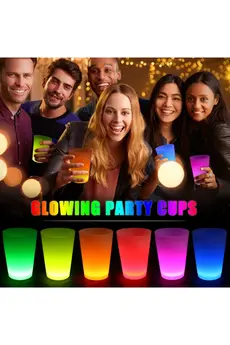 Go İthalat Glow Parti̇si̇ Bardakları 6 Renk 6 Adet 1.5 Oz 4.5 X 6.5 Cm (5258)