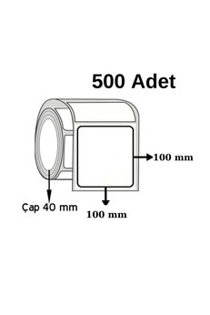 Oyga Barkod Etiketi 100 X 100 500'lü Termal Etiket Rulosu 100x100 Sticker 500 Adet Sarım 100*100*1