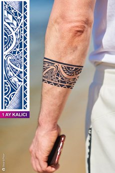 BP Tattoo 1 Ay Kalıcı Şerit Dövme Kol Bacak Bilek Vücut Dövmesi Armband Tattoo