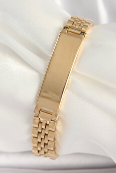 Tj 316L Çeli̇k Gold Renk Zi̇nci̇r Künye Model Erkek Bi̇lekli̇k Tj-Eb3719